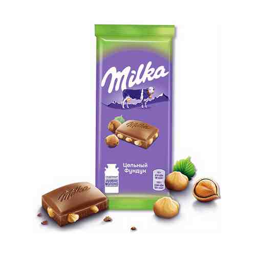 Шоколад Milka молочный с цельным фундуком 85 г