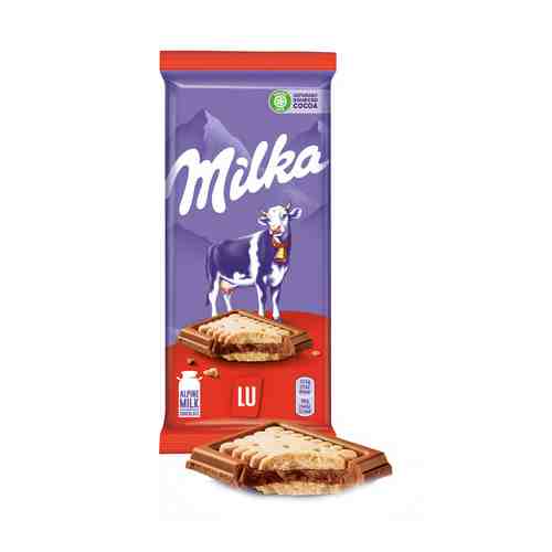 Шоколад Milka молочный с печеньем Lu 87 г