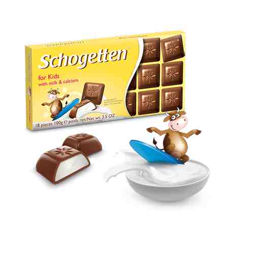 Шоколад Schogetten for Kids молочный шоколад с молочной начинкой 100 г