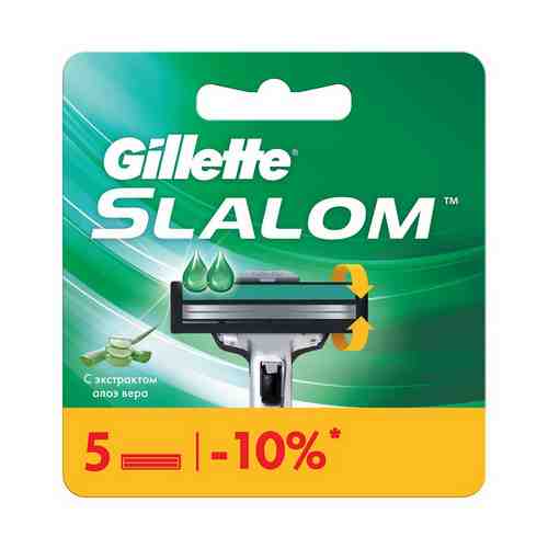Сменные кассеты для бритвенного станка Gillette Slalom с точным триммером с двумя лезвиями 5 шт