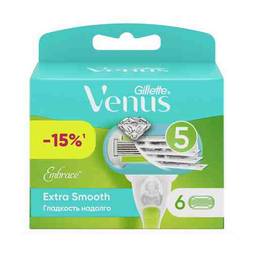 Сменные кассеты Gillete Venus Embrace Extra Smooth 5 лезвий 6 шт
