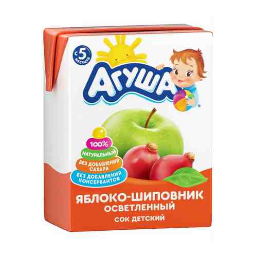 Сок детский Агуша яблоко-шиповник осветленный с 5 месяцев 200 мл