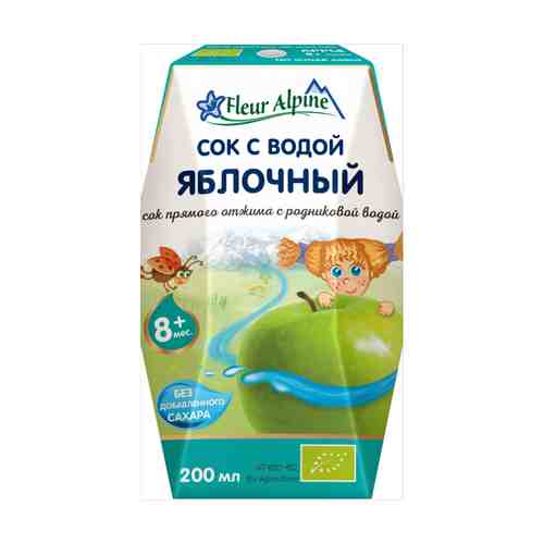 Сок детский Fleur Alpine Organic яблочный c 8 месяцев 200 мл