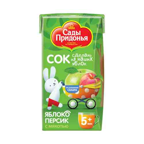 Сок Сады Придонья Яблоко-персик без сахара с 5 месяцев 125 мл