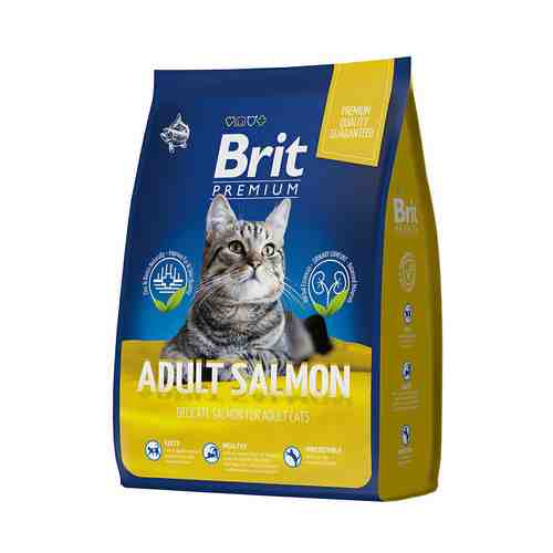 Сухой корм Brit Premium Cat Adult Salmon для взрослых кошек с лососем 800 г