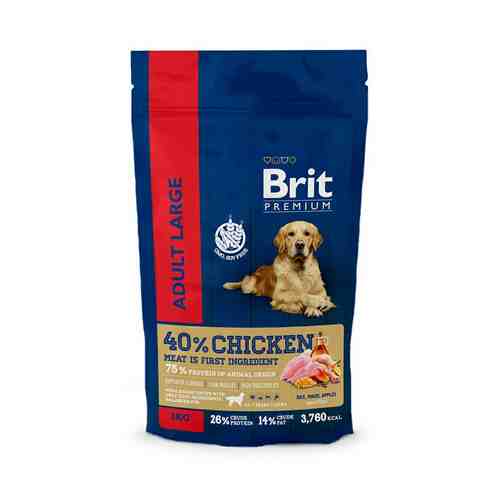 Сухой корм Brit с курицей для взрослых собак крупных пород 3 кг