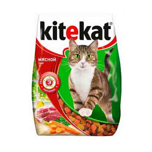 Сухой корм Kitekat Мясной пир с мясом для кошек 350 г
