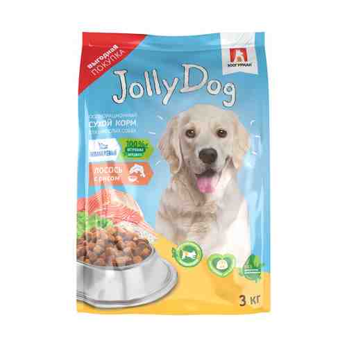 Сухой корм Зоогурман Jolly Dog лосось и рис для собак 3 кг