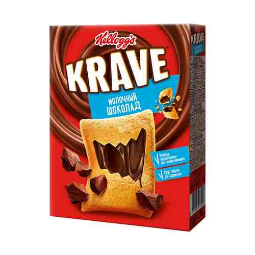 Сухой завтрак подушечки Kellogg's Krave мультизлаковый c шоколадно-молочной начинкой 220 г