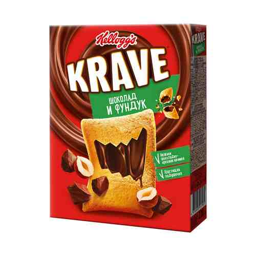 Сухой завтрак подушечки Kellogg's Krave мультизлаковый с шоколадно-ореховой начинкой 220 г
