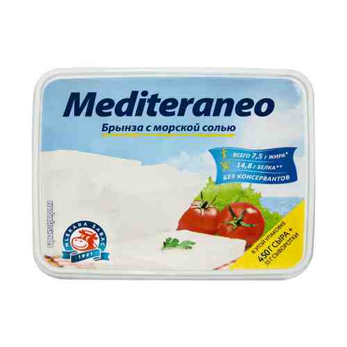 Сыр рассольный Mediteraneo Брынза с морской солью 25% 450 г