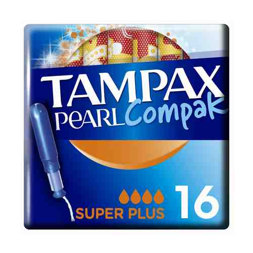 Тампоны Tampax Compak Pearl Super Plus Duo с аппликатором 16 шт