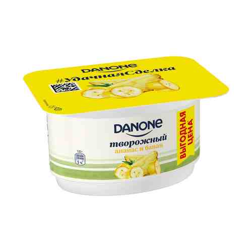 Творожок Danone с ананасом и бананом 3,6% БЗМЖ 110 г