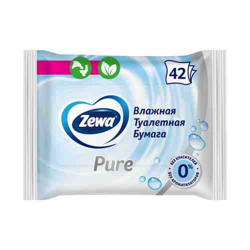 Влажная туалетная бумага Zewa без аромата 42 шт