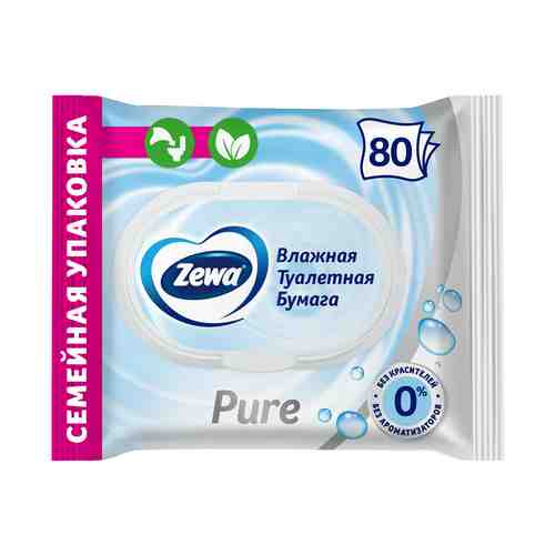 Влажная туалетная бумага Zewa Pure 80 шт