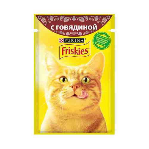 Влажный корм Friskies для взрослых кошек с говядиной в подливе 85 г