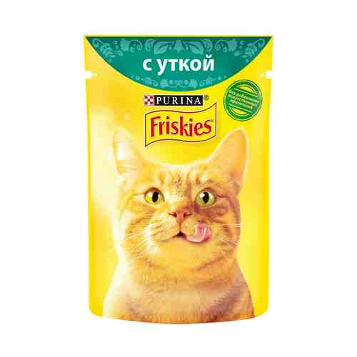Влажный корм Friskies для взрослых кошек с уткой в подливе 85 г