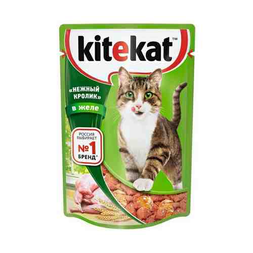 Влажный корм Kitekat с кроликом в желе для кошек 85 г