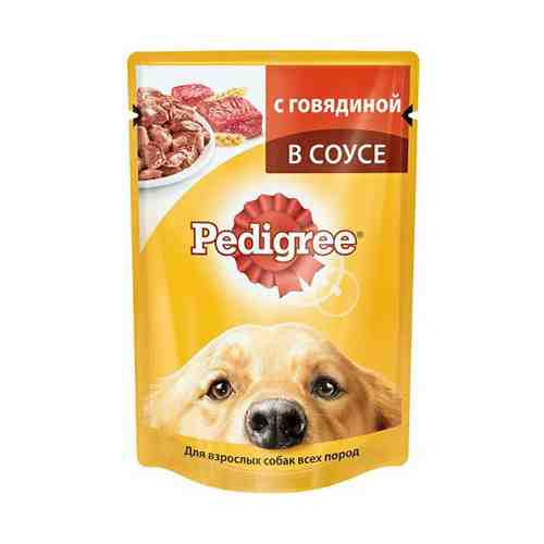 Влажный корм Pedigree с говядиной в соусе для взрослых собак всех пород 85 г