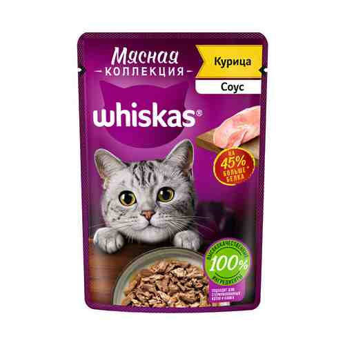 Влажный корм Whiskas Мясная коллекция с курицей для взрослых кошек 75 г