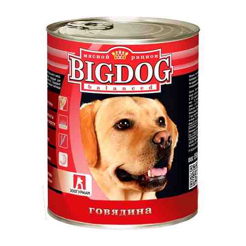 Влажный корм Зоогурман Big Dog с говядиной для взрослых собак 850 г