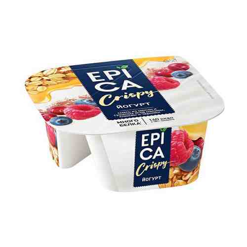 Йогурт Epica Crispy натуральный со смесью из мюслей и сушеных ягод 6,5% БЗМЖ 138 г