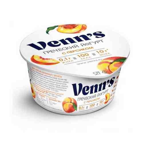 Йогурт Venn's Греческий с персиком обезжиренный 0,1% БЗМЖ 130 г