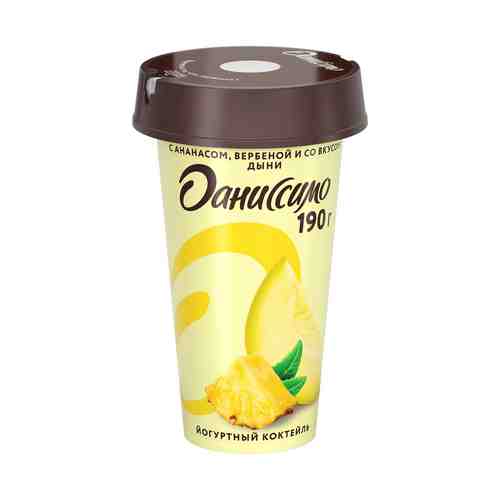 Йогуртный коктейль Даниссимо с ананасом, вербеной и со вкусом дыни 2,7% БЗМЖ 190 мл