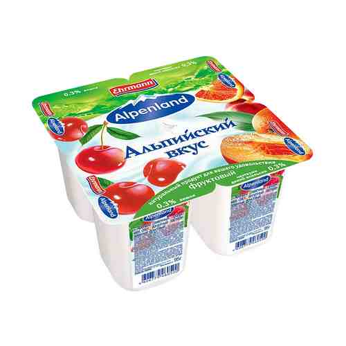 Йогуртный продукт Alpenland вишня-нектарин-дикий апельсин 0,3% 95 г