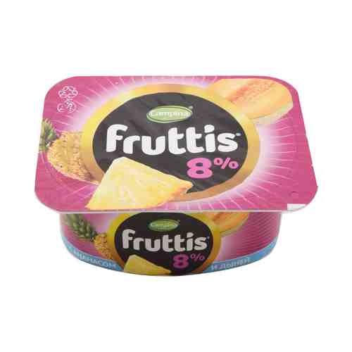 Йогуртный продукт Fruttis со вкусом ананаса и дыни 8% БЗМЖ 115 г
