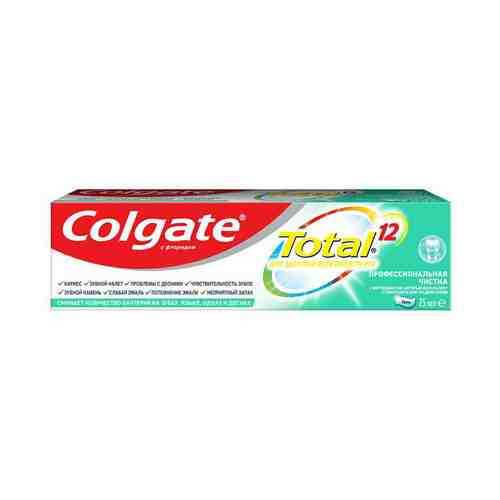 Зубная паста Colgate Total 12 Профессиональная чистка комплексная антибактериальная 75 мл