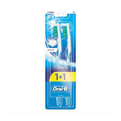 Зубные щетки Oral-B 3D White Отбеливание средней жесткости 2 шт